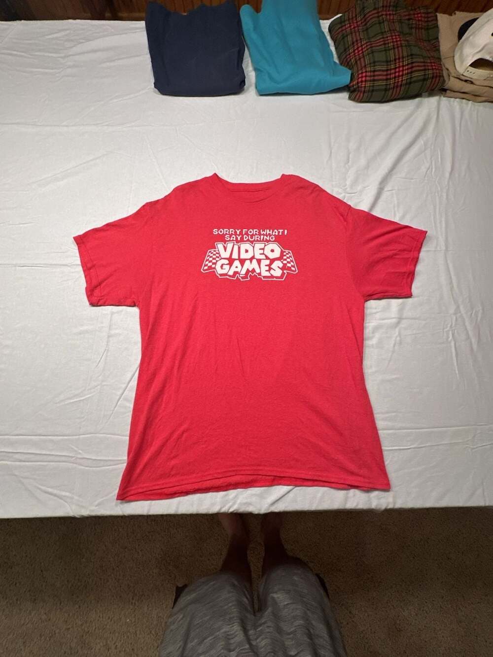 Sorry For What I Say During Video Games Graphic T-Shirt Red